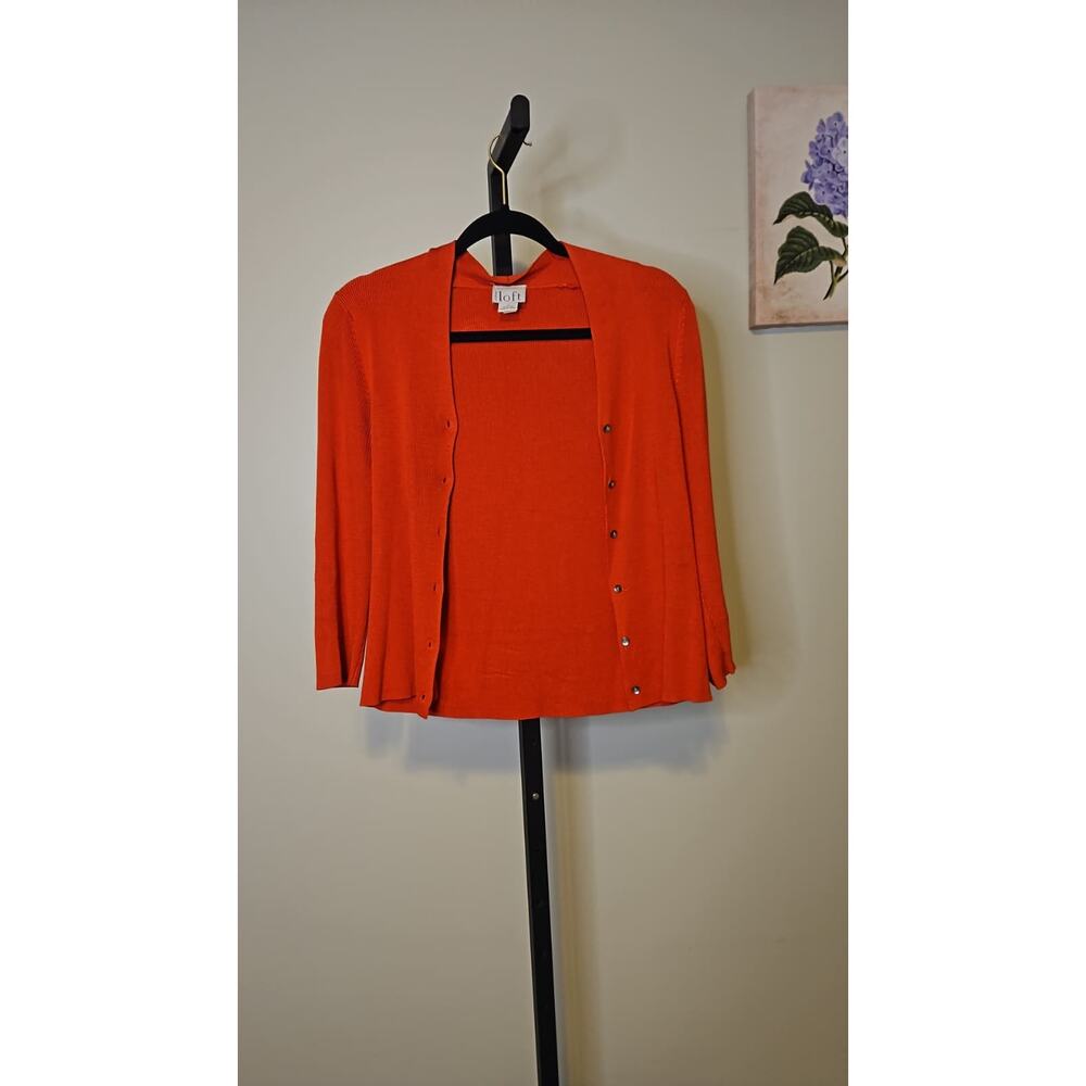 LOFT Ann Cardigan – Soft-Knit Button Front Sweater, Long Sleeve - Picture 3 of 4
